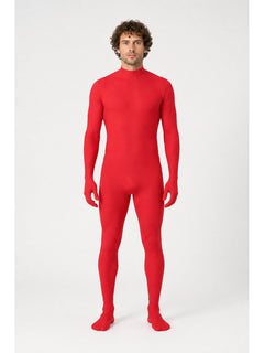 Red Zentai Jumpsuit with a High Collar
