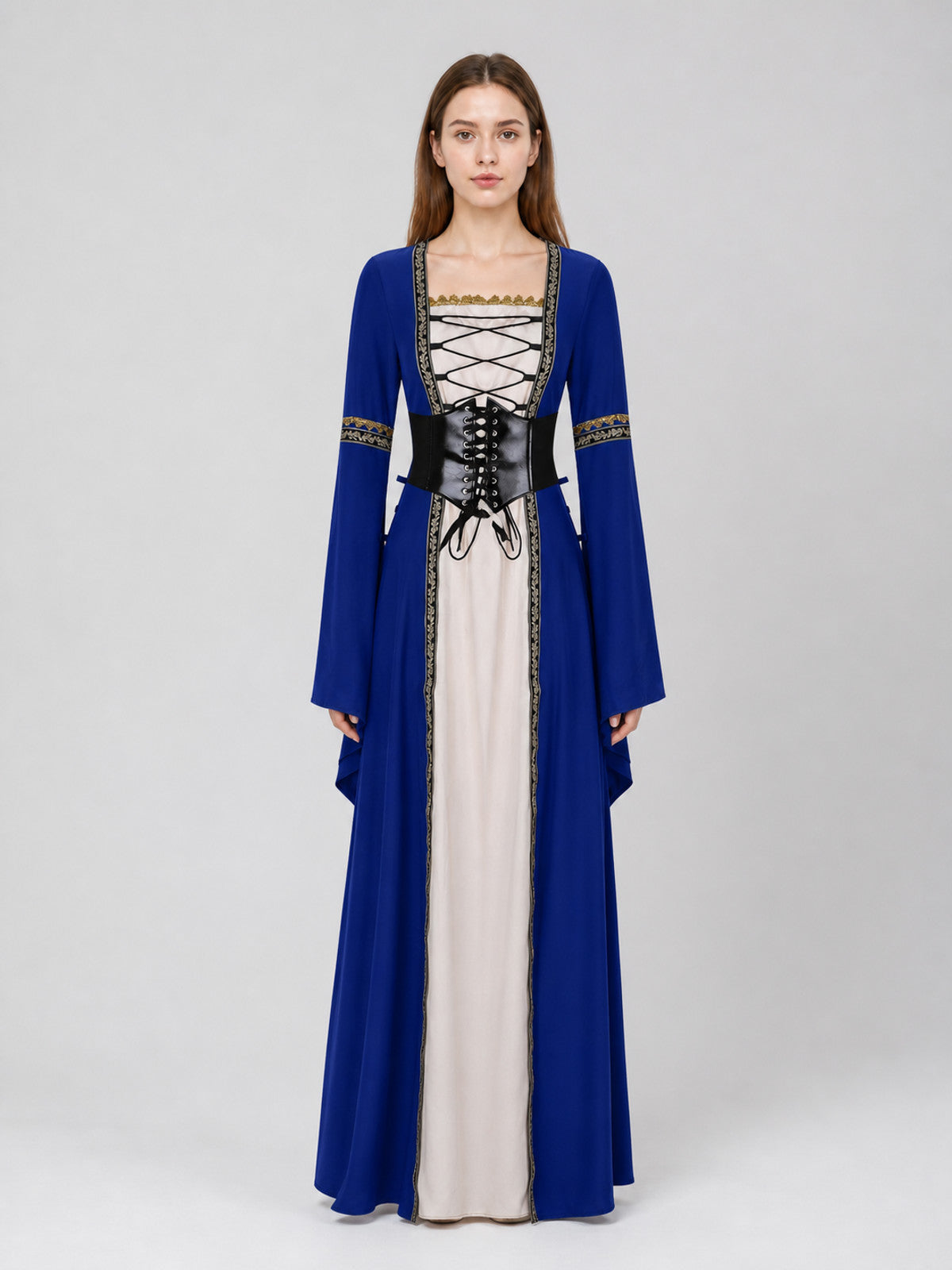 Medieval Dress with Corset Lacing on-model view