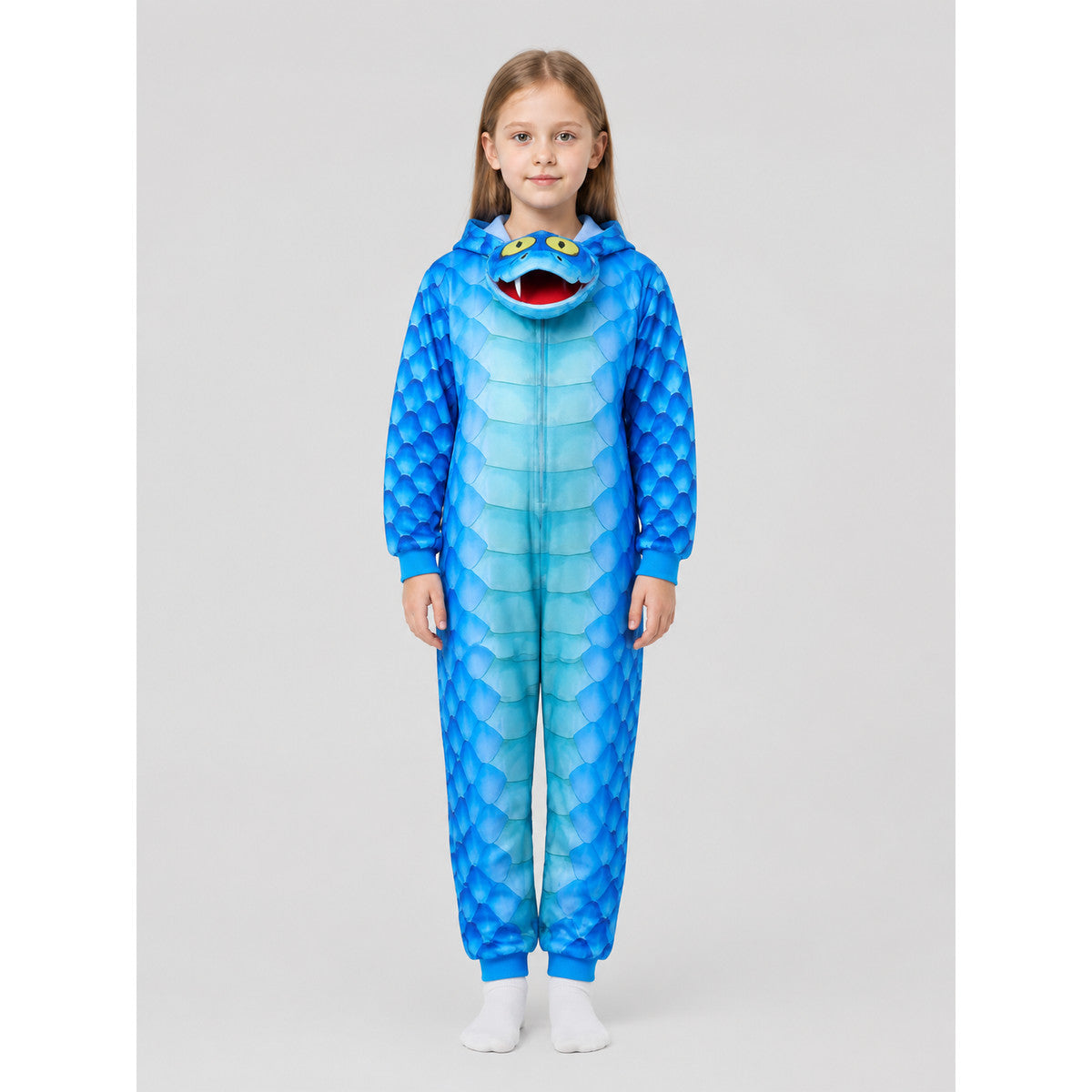 Gary Snake Kigurumi with a Hood and Zipper