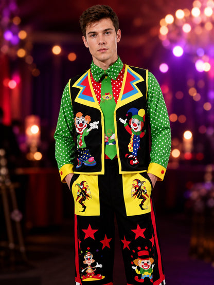 Clown Costume Jumpsuit for Masquerades, Stage Performances, and Cosplay on-model view