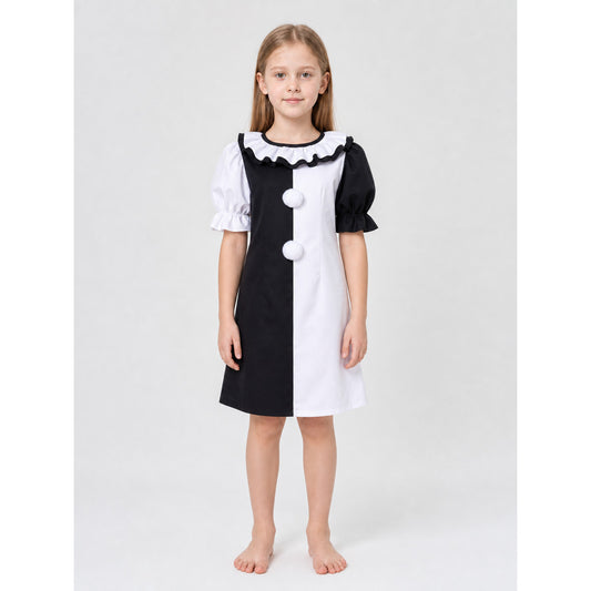 Black and White Clown Costume for Stage and Parties