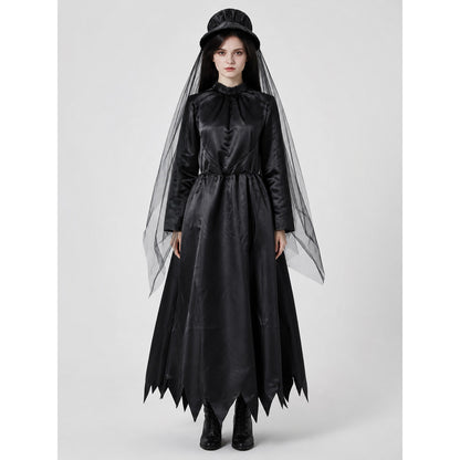Witch Costume with Hat and Sheer Veil