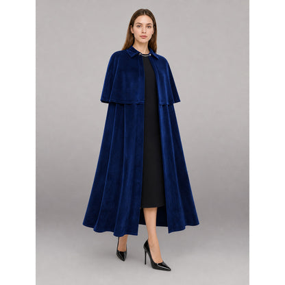 Dark Blue Carnival Cloak with Gothic Collar