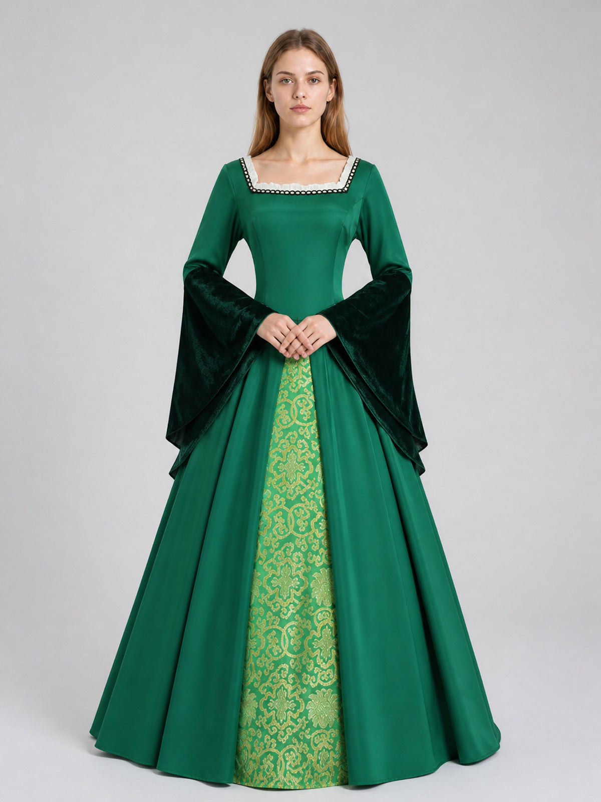 Cosplay Costume: Floor-Length Dress and Hat on-model view