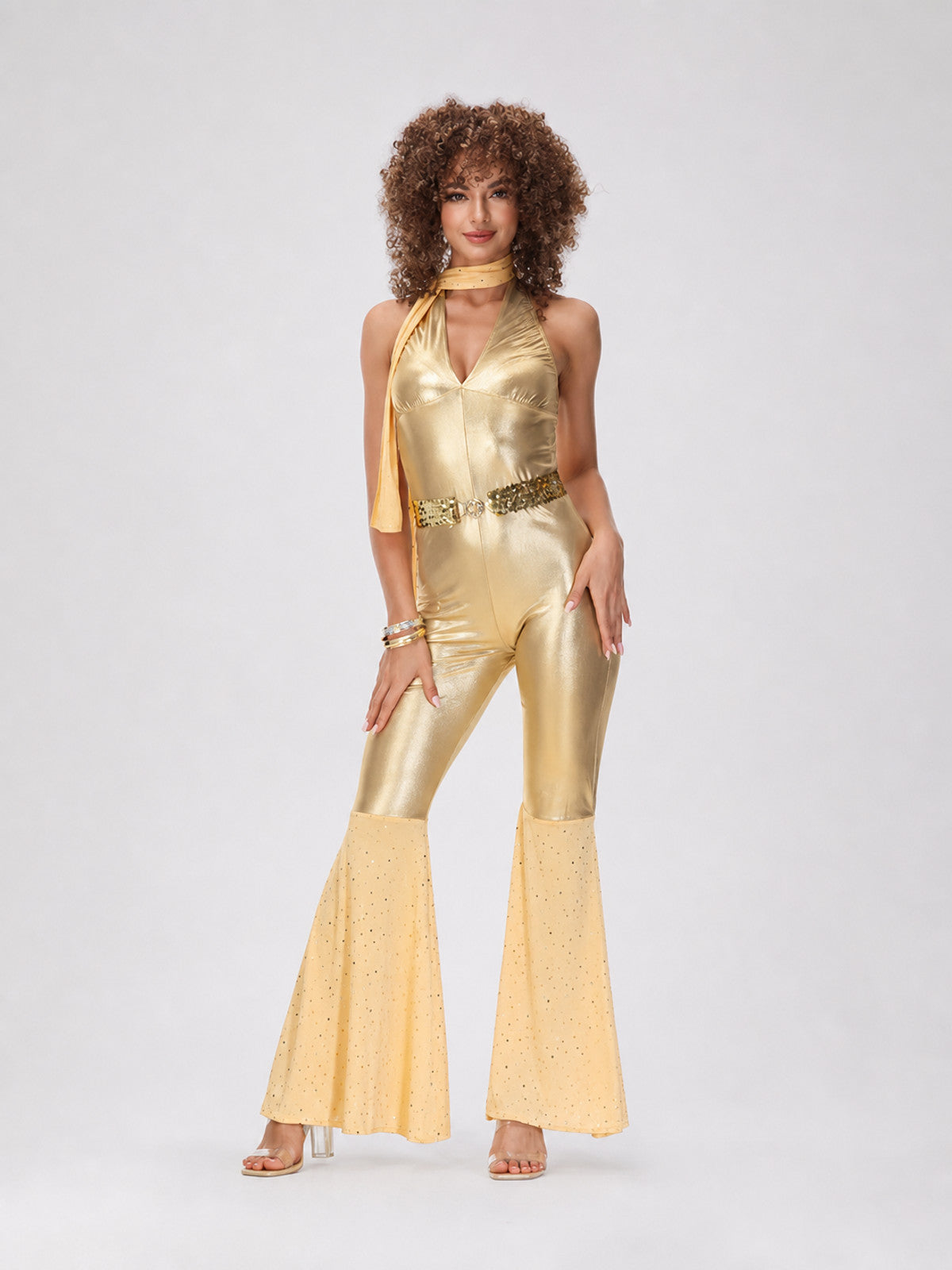 ’80s Disco Costume: Retro Halter Jumpsuit