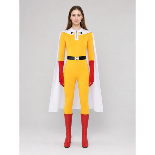 Saitama Cosplay Costume from One-Punch Man with Cape