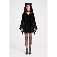 Black Bat Jumpsuit with Hood for Halloween
