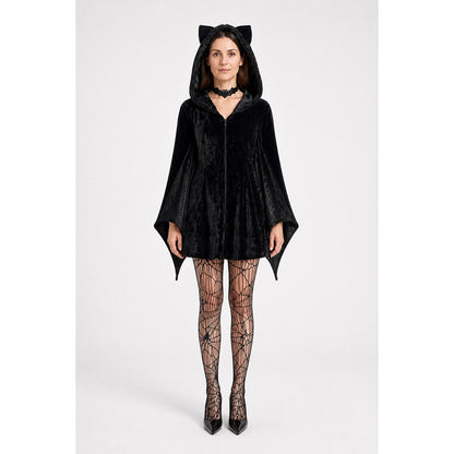 Black Bat Jumpsuit with Hood for Halloween main product view
