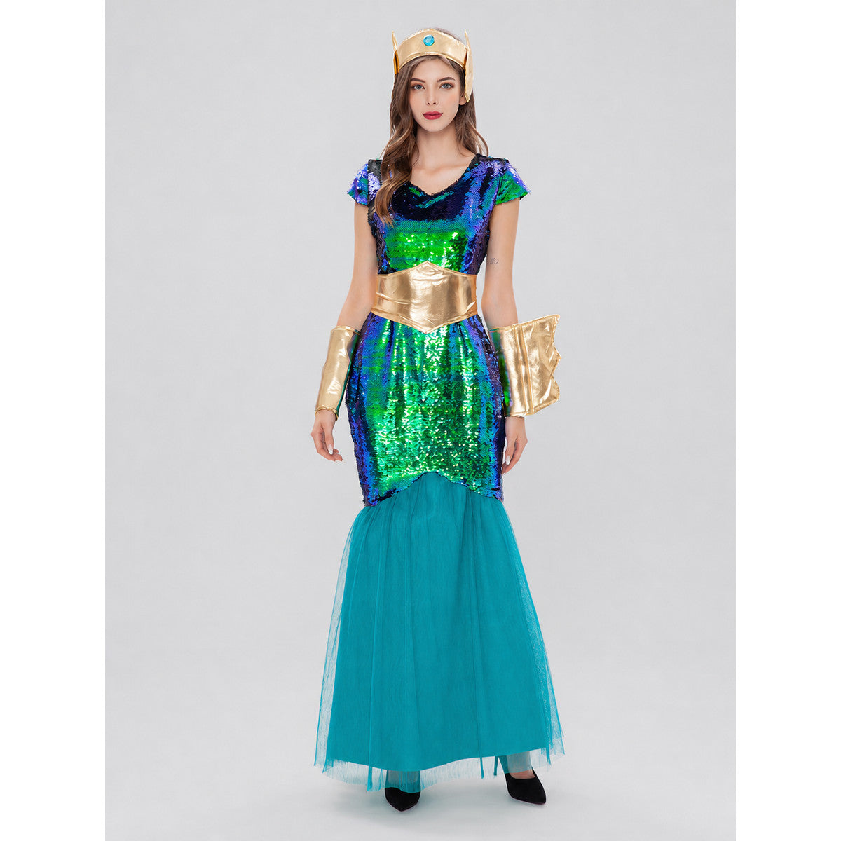 Sequin Mermaid-Silhouette Cosplay Dress