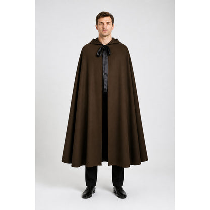Brown Hooded Cloak for Halloween and Vampire Cosplay main product view