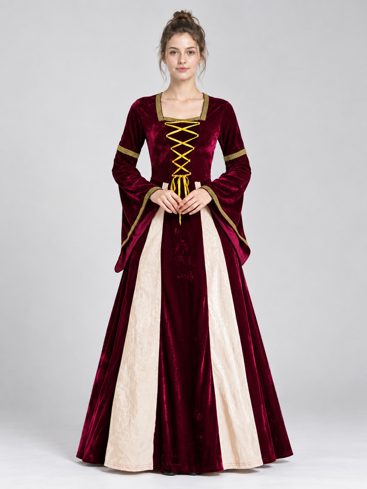 Medieval-Style Lace-Up Carnival Dress