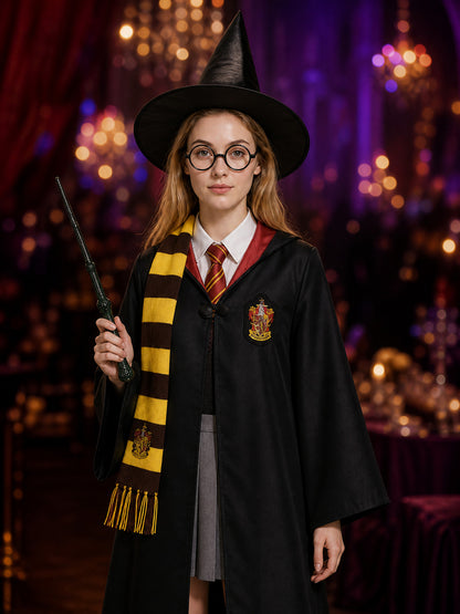 8-Piece Wizard Robe Costume for Carnival and Halloween on-model view
