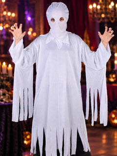 Adult ghost costume white with hood