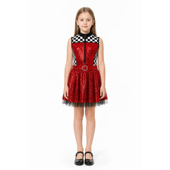 Sequin Dress with Checkered Print