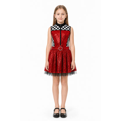 Sequin Dress with Checkered Print main product view