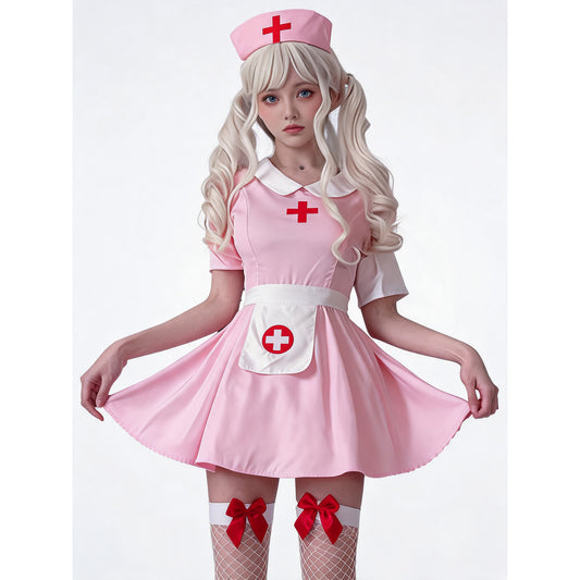 Black-and-White Nurse Costume Dress for a Masquerade