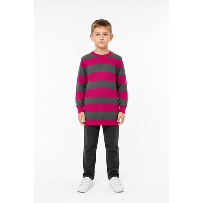 Striped Crew-Neck Long-Sleeve Sweater