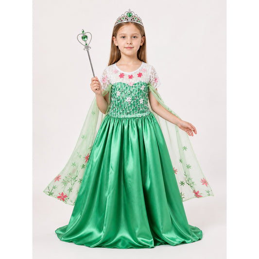 Green Princess Halloween Costume for Girls main product view