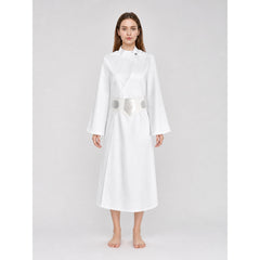 Princess Leia Long White Dress with Belt