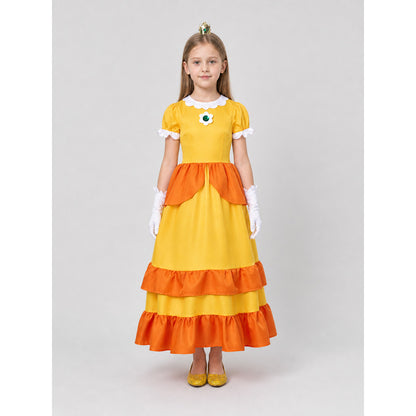Princess Dress with Tiered Ruffles and Brooch on-model view