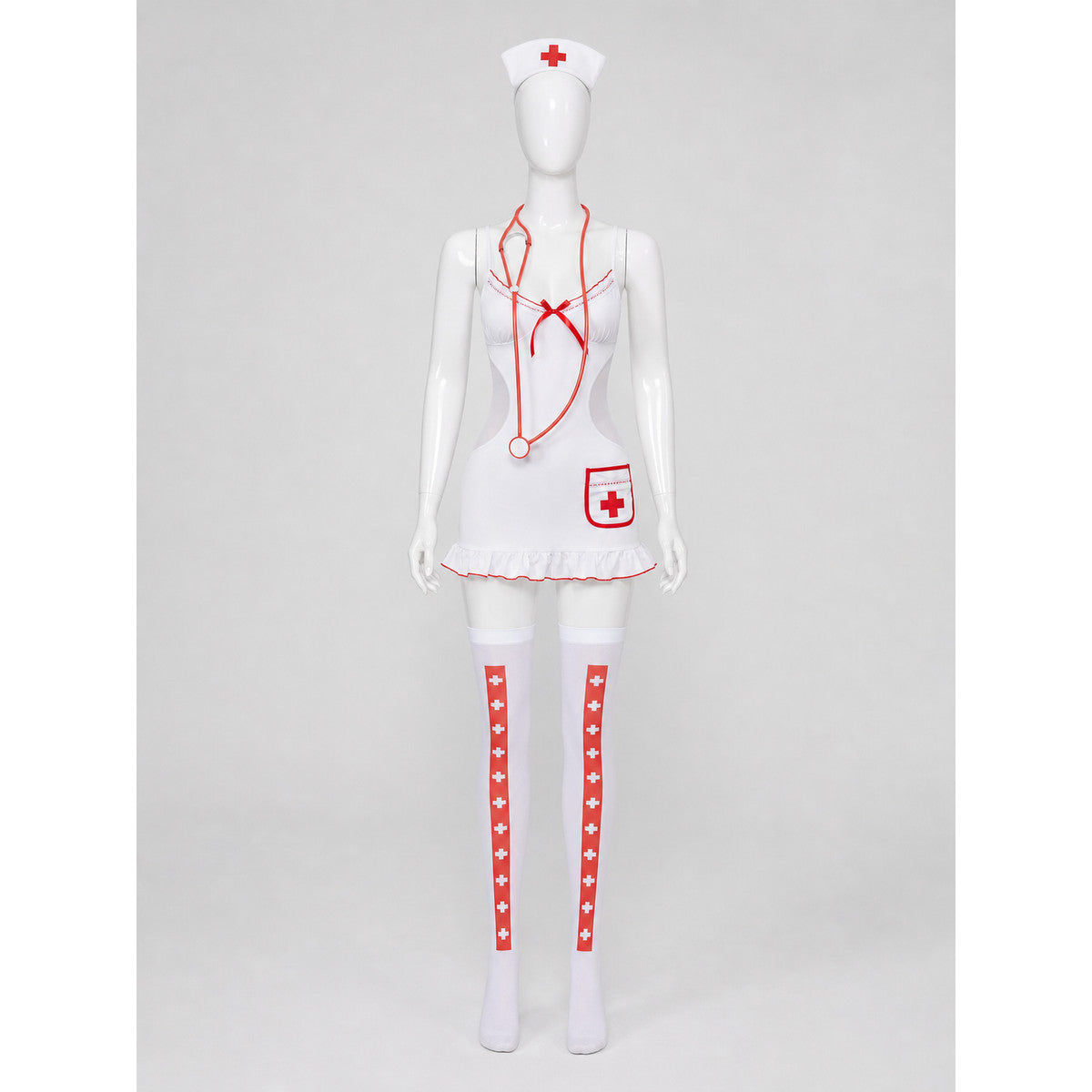 White Medical-Style Costume with a Red Cross