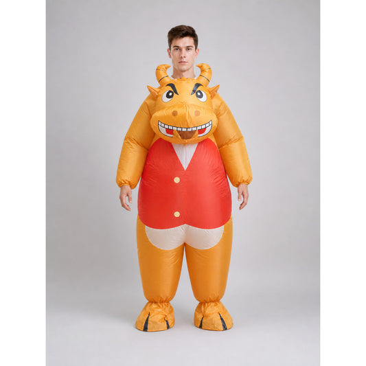 Inflatable Bull Costume with Red Vest