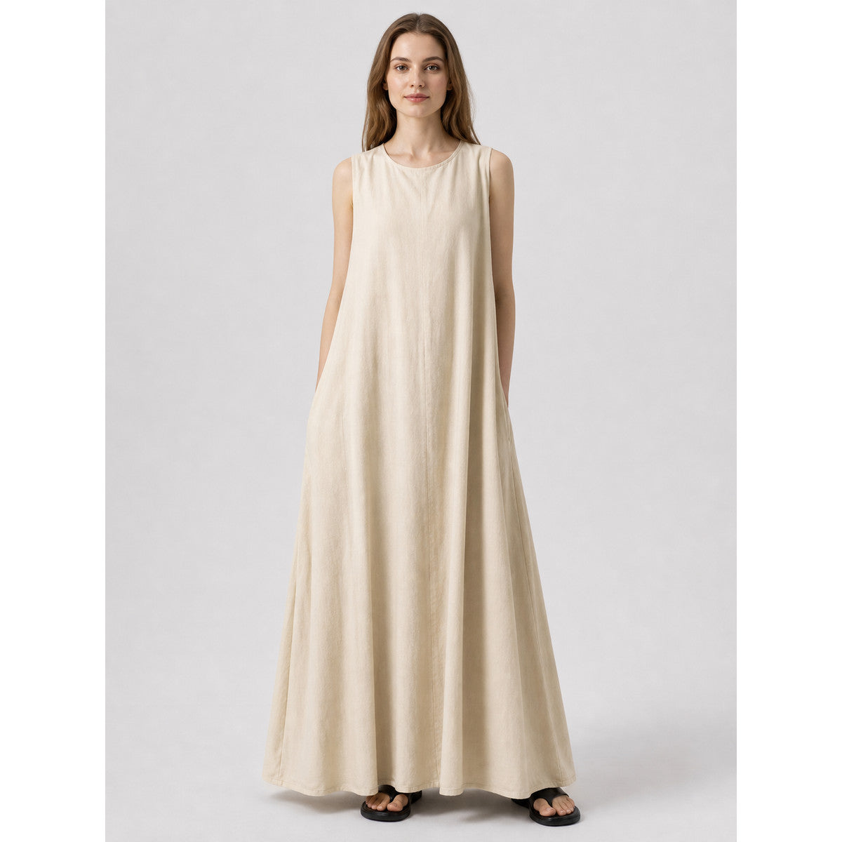 Sleeveless Maxi Dress, Relaxed Fit on-model view
