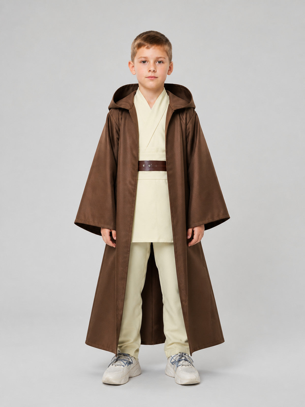 Star Wars Cosplay Costume with Hood and Belt on-model view