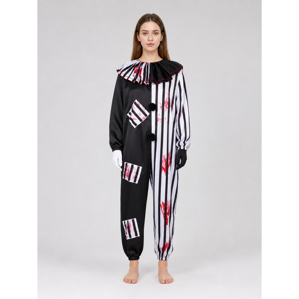 Evil Clown Costume for Halloween and Stage on-model view