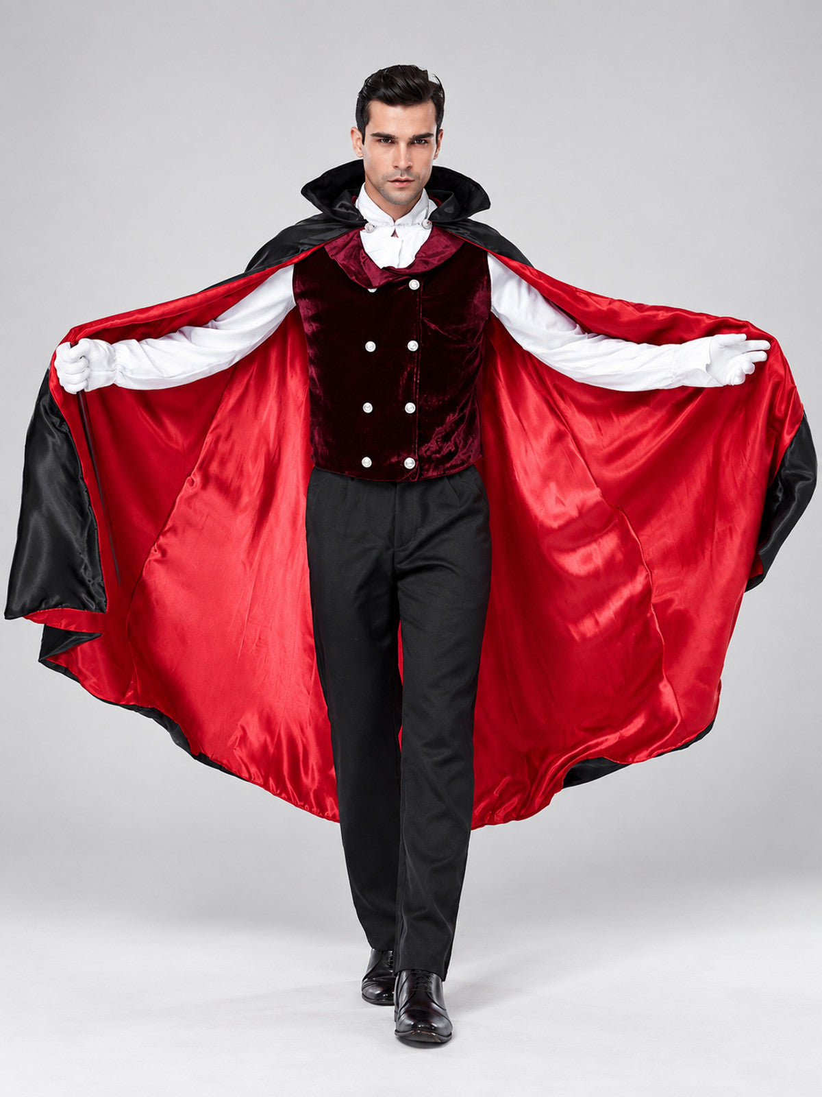 Vampire Costume: Cape, Vest, Shirt, Pants