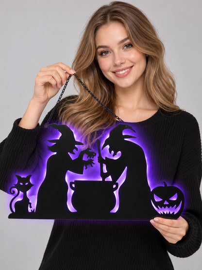 Backlit Hanging Decoration, Black and Purple