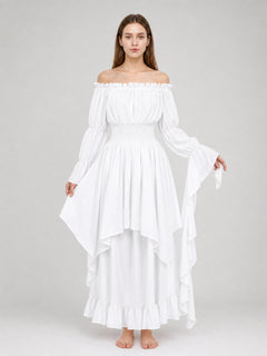 White off-shoulder maxi dress