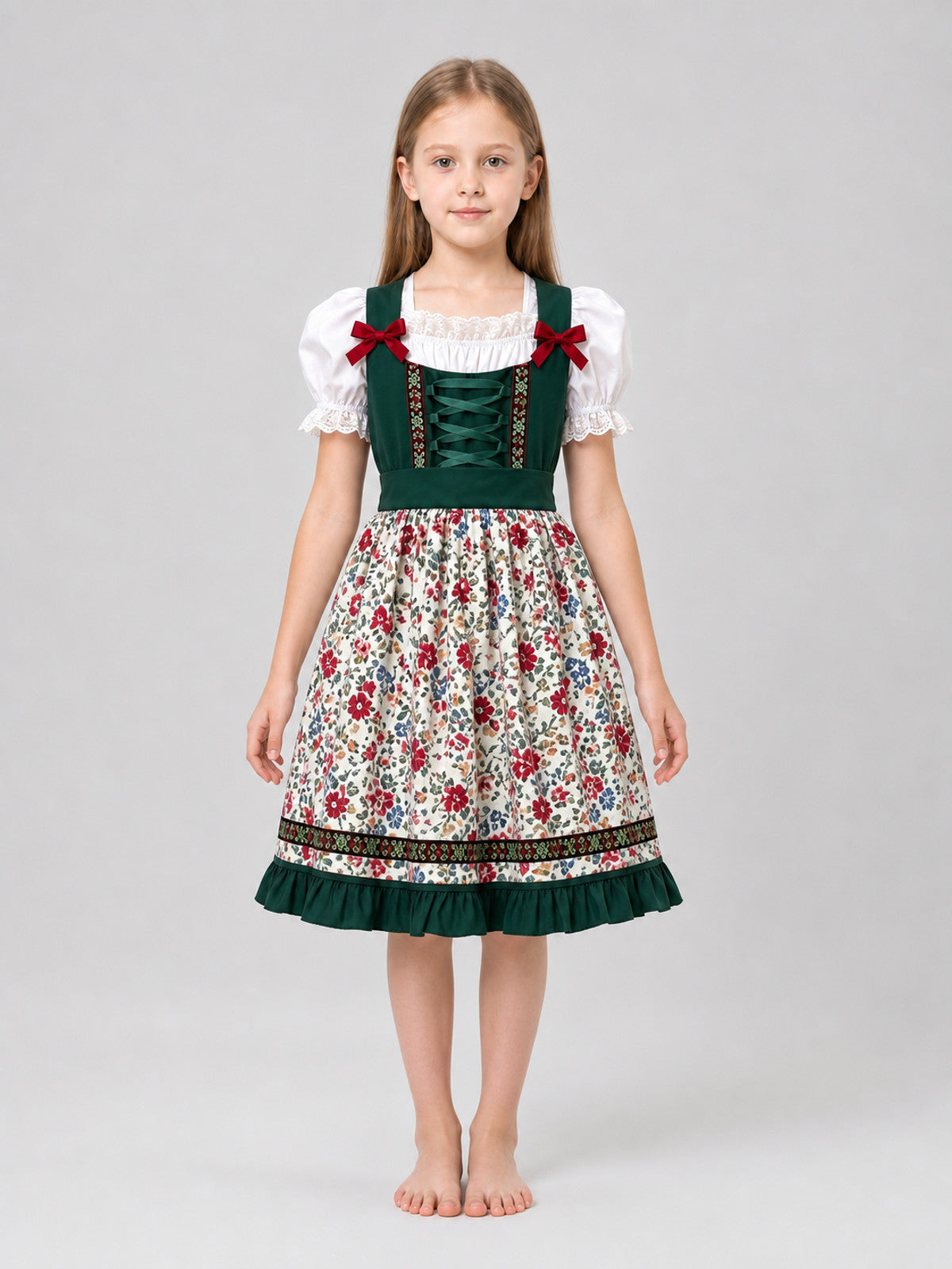 Dirndl-Style Costume with Apron front view