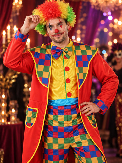 Adult Clown Costume with Bow Tie