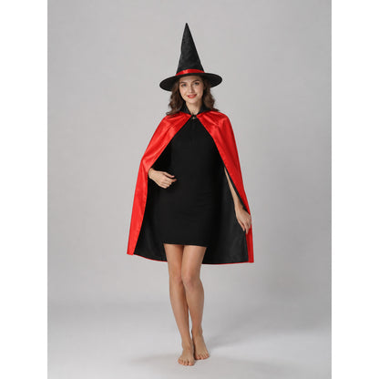 Carnival Costume: Red and Black Cape and Hat
