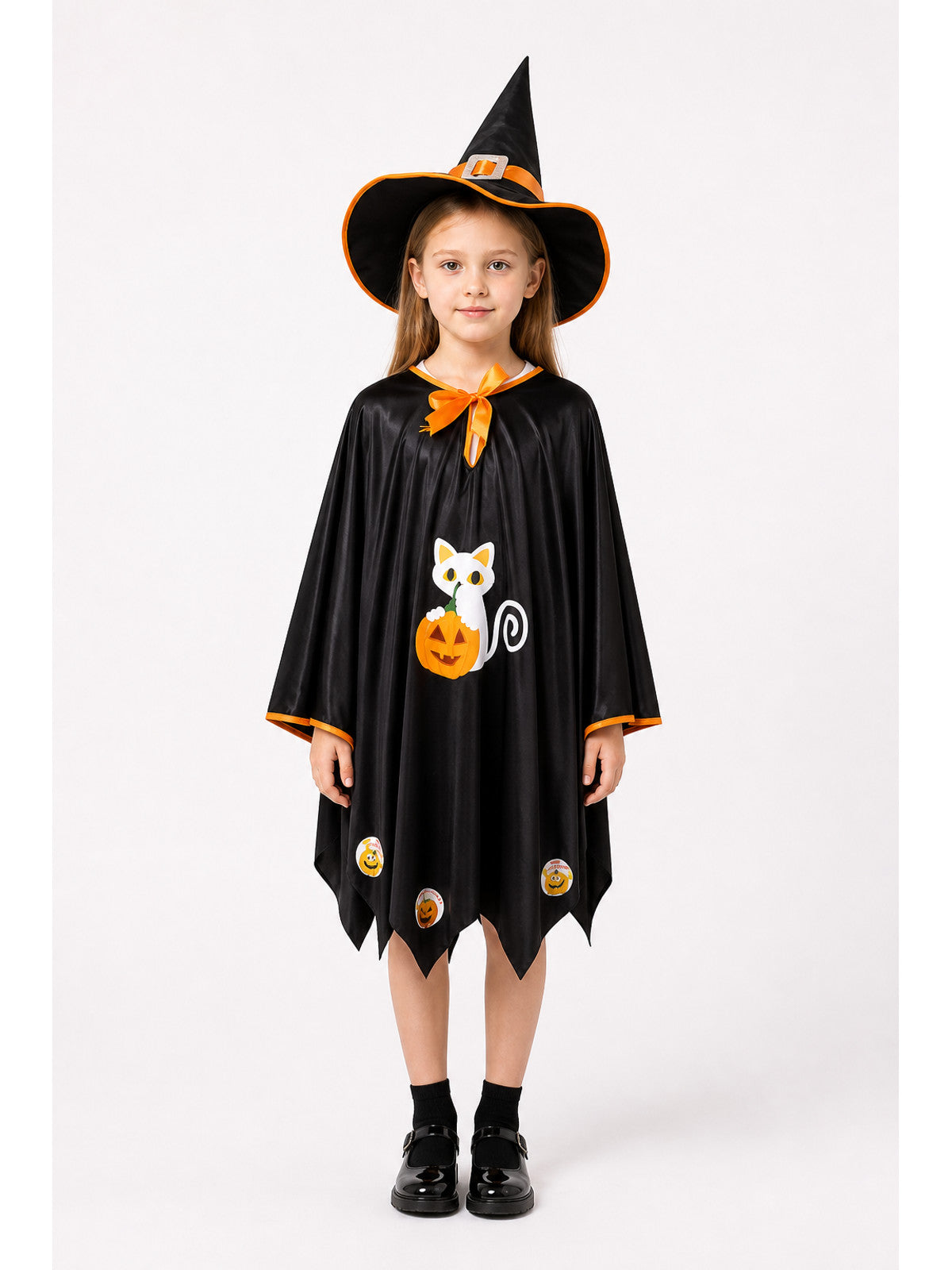 Witch Costume with Cape and Pointed Hat main product view