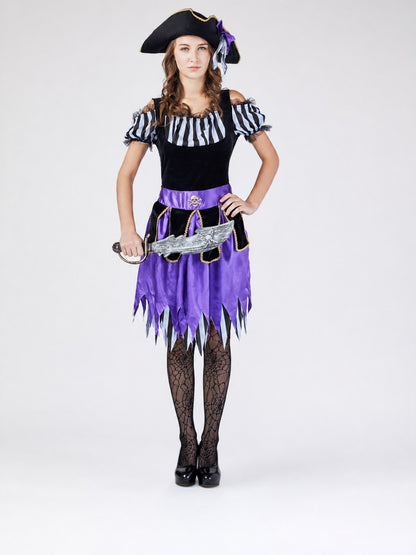 Pirate Costume with Dress and Hat on-model view