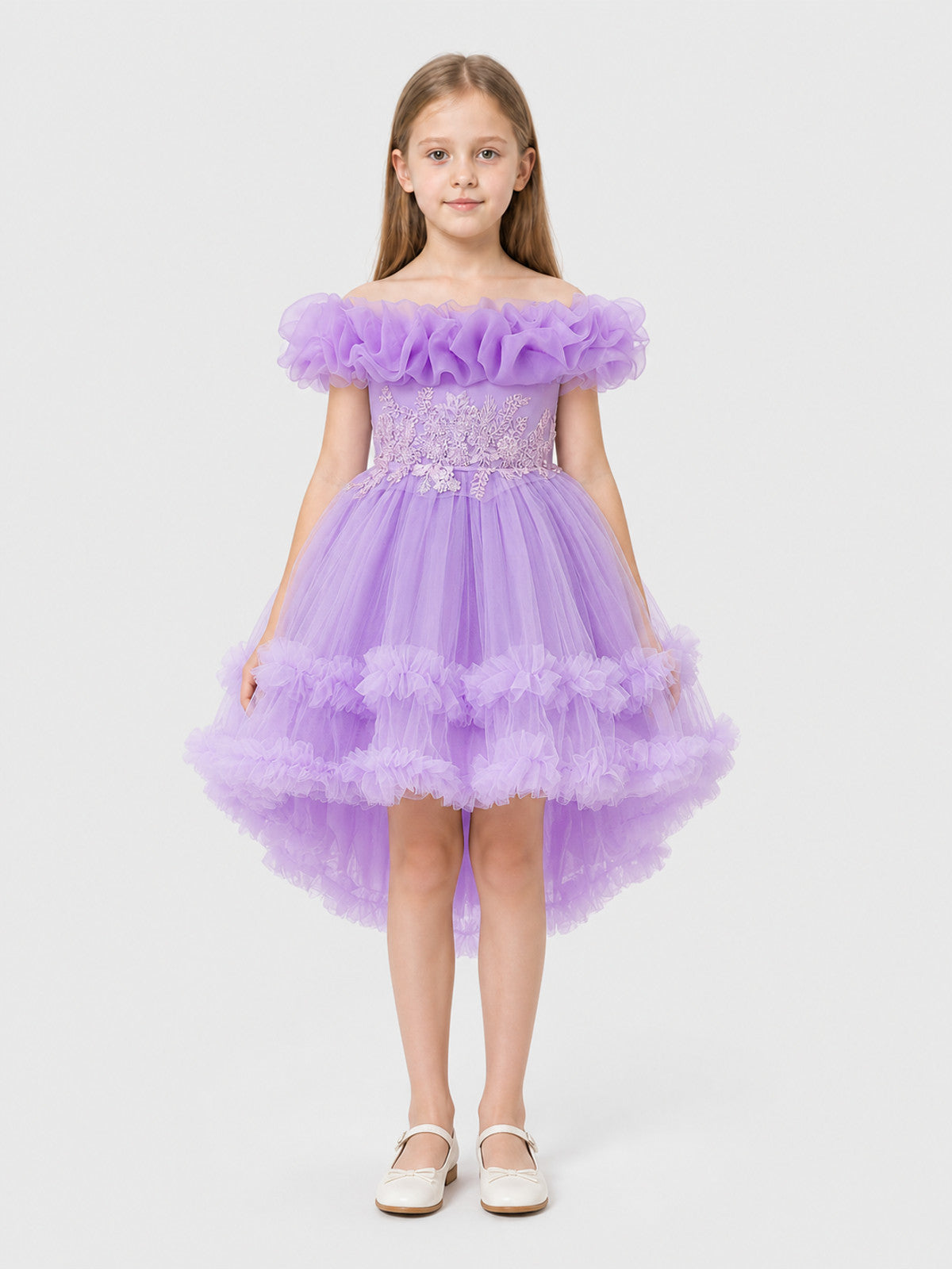 Dressy Dress with a Full Skirt, Sequins, and Ruffles