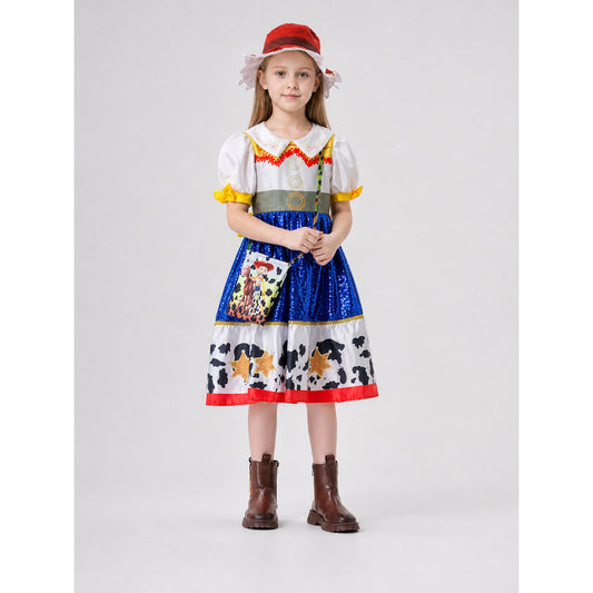 Costume Set: Dress, Hat, and Bag