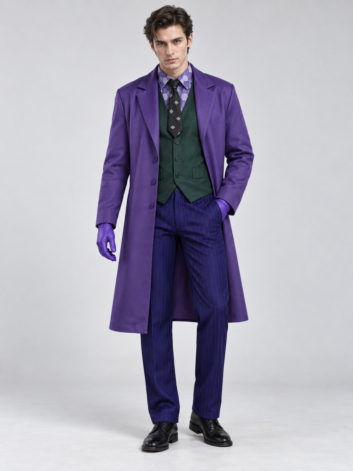 Cosplay Costume: Purple Cape, Vest, Tie