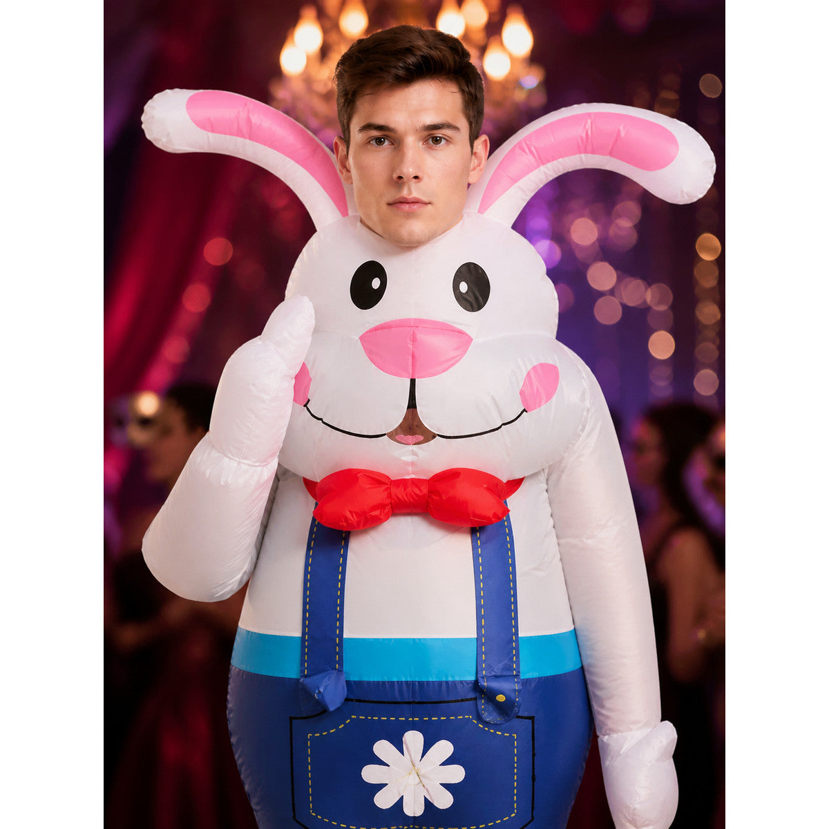 Easter Inflatable Bunny Costume, Cartoon Rabbit Suit For Cosplay Party on-model view