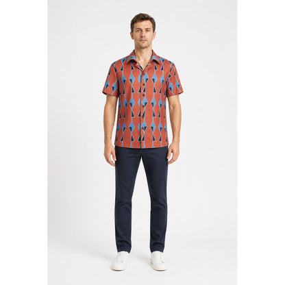 Short-Sleeve Shirt with Geometric Pattern main product view