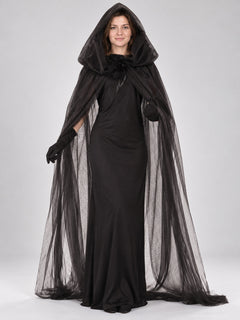Costume: Black Dress, Cape Cloak, Gloves