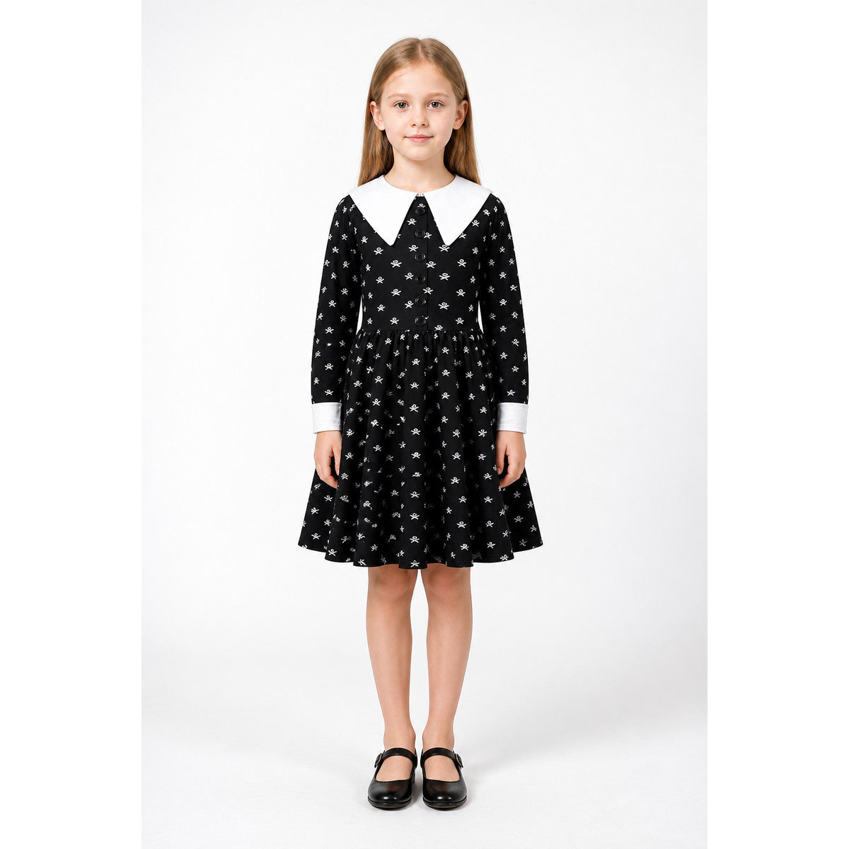 Children's Halloween Dress with Skull Print main product view