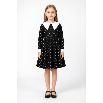 Children's Halloween Dress with Skull Print main product view