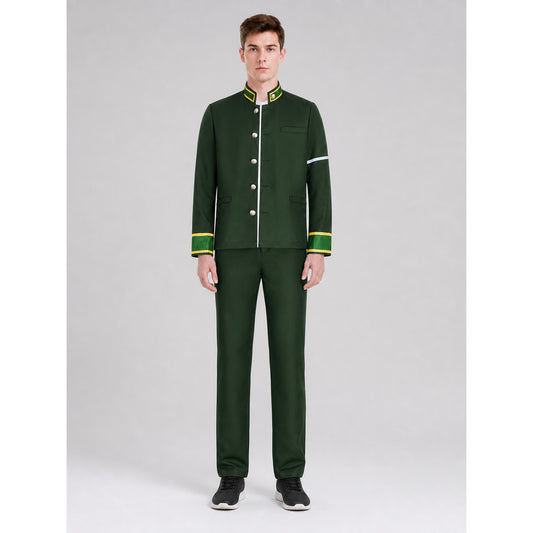 Cosplay School Uniform Costume Blazer Shirt Pants on-model view