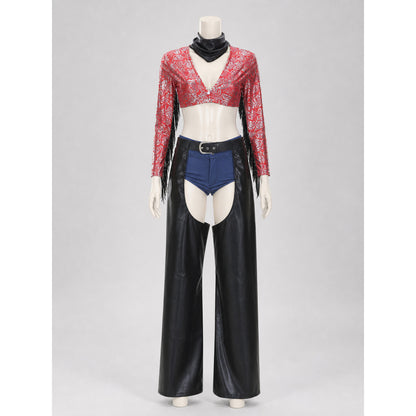 Pirate Costume with Short Sleeves and Wide-Leg Pants
