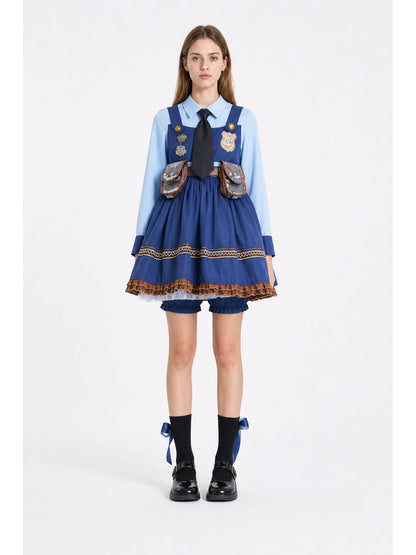Police Cosplay Costume with Skirt and Badge main product view