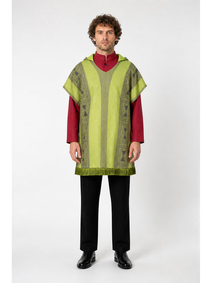Costume with a striped cape and geometric pattern main product view