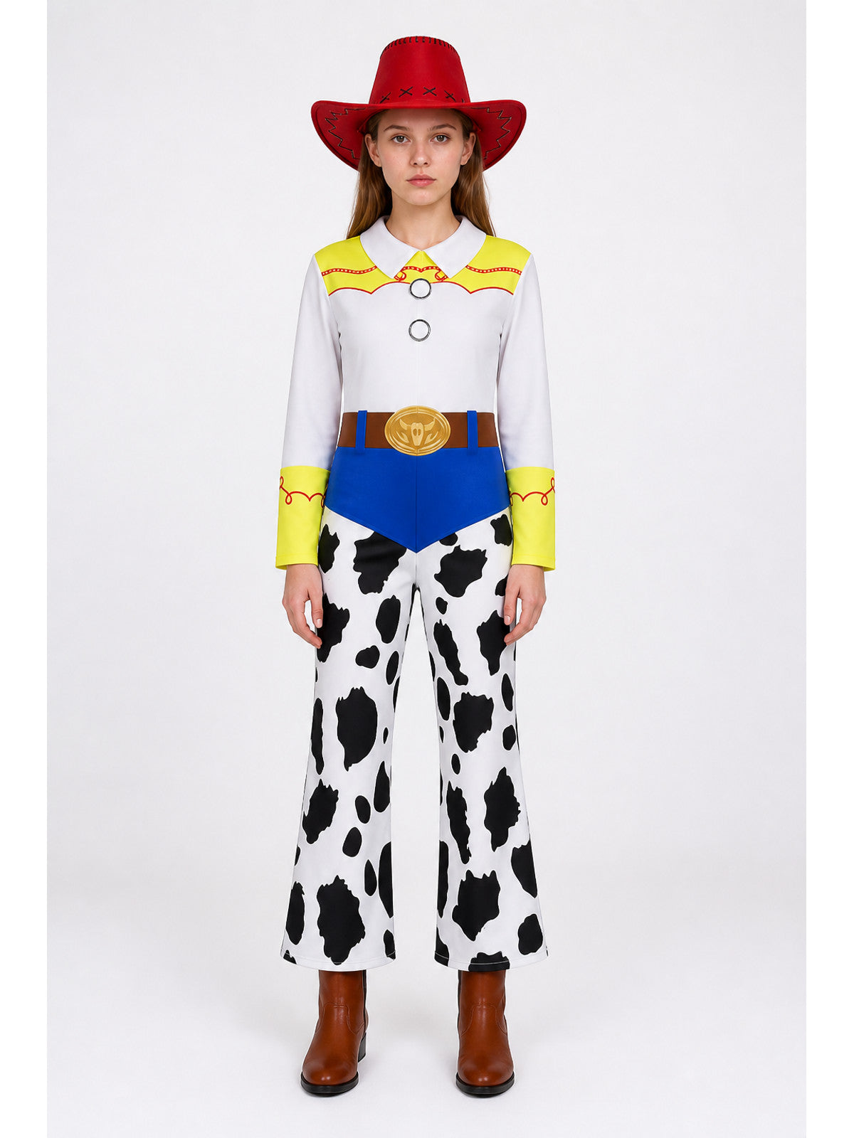 Jessie Costume with Cow Print and Cowboy Hat main product view
